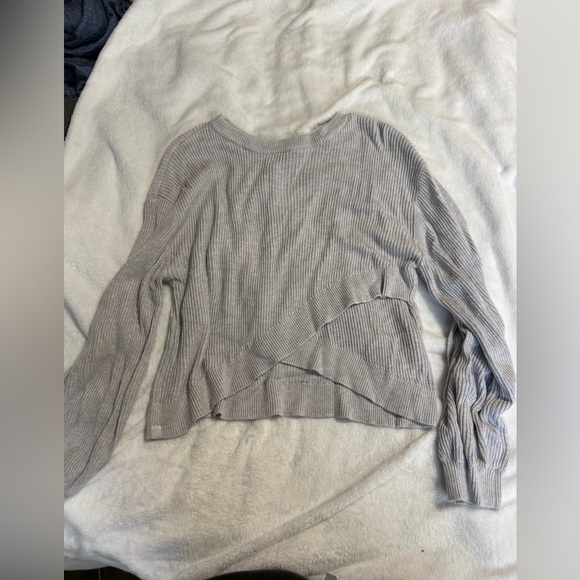Lululemon Gray Ribbed Knit Sweater - Picture 1 of 2